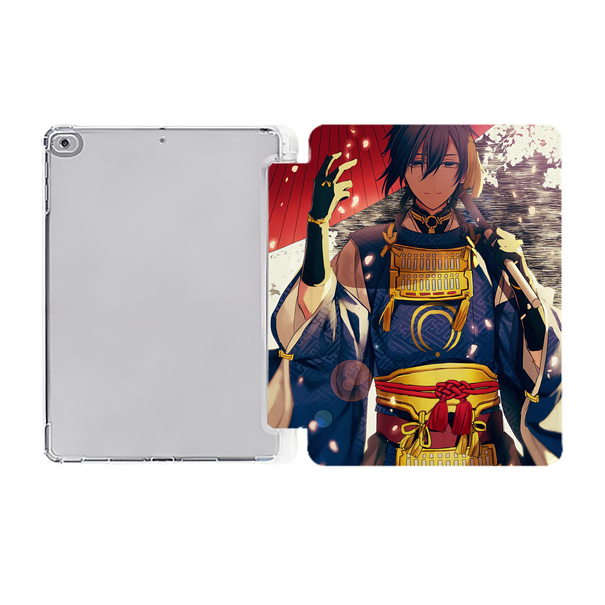 （画像用） 刀剣乱舞 Touken Ranbu IPad ケース ペン収納付き 三つ折りスタンド PUレザー×シリコン 対応機種9.5/10.5/10.9インチ